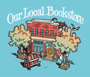 Illustration of charming brick bookstore